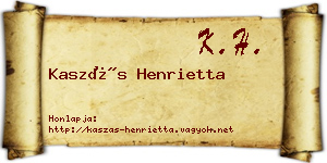 Kaszás Henrietta névjegykártya