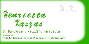 henrietta kaszas business card